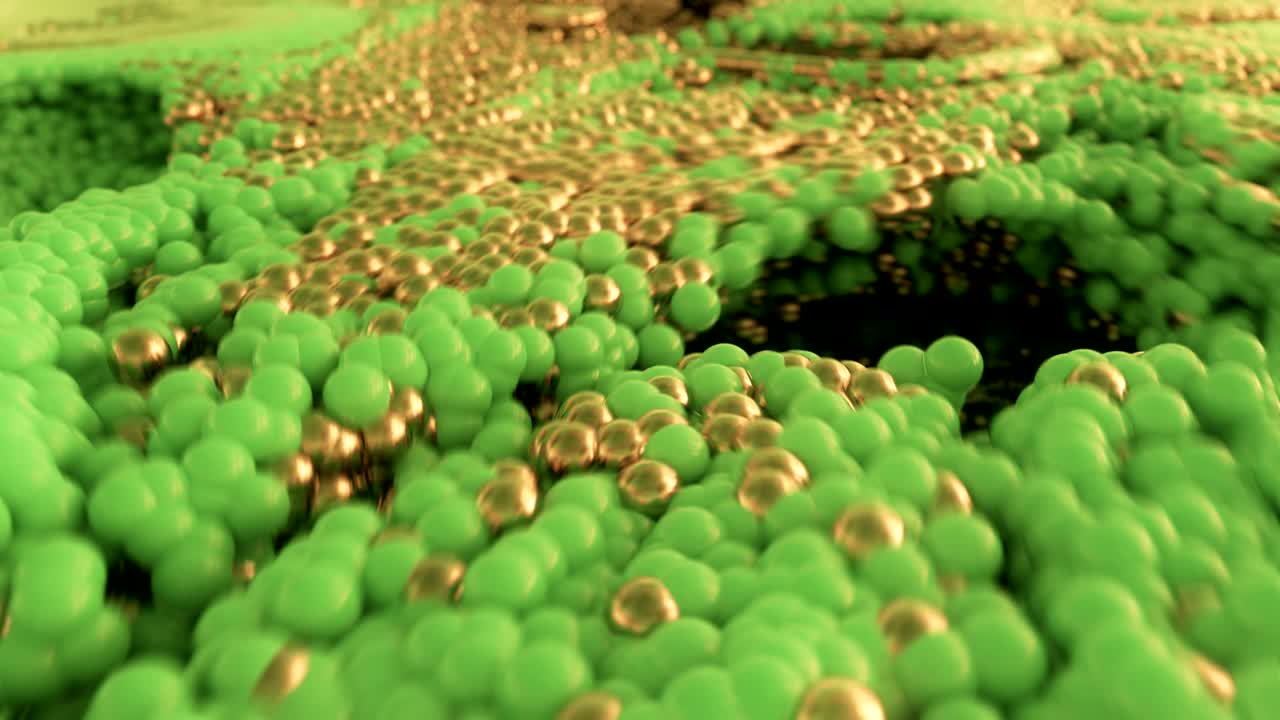 추상적인 회전하는 다채로운 구.