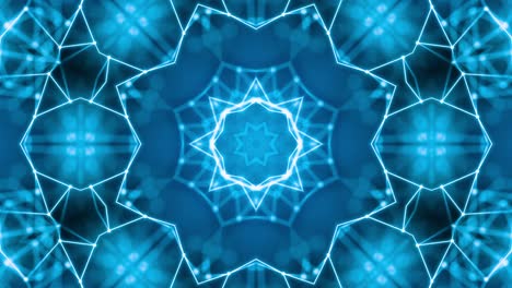 vj loop blue neon kaleidoscope. seamless animation.