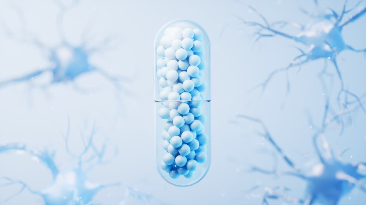 의학  및 생물학 신경 세포 배경, 3d 렌더링