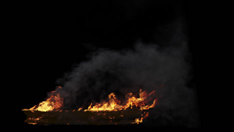 burning wood