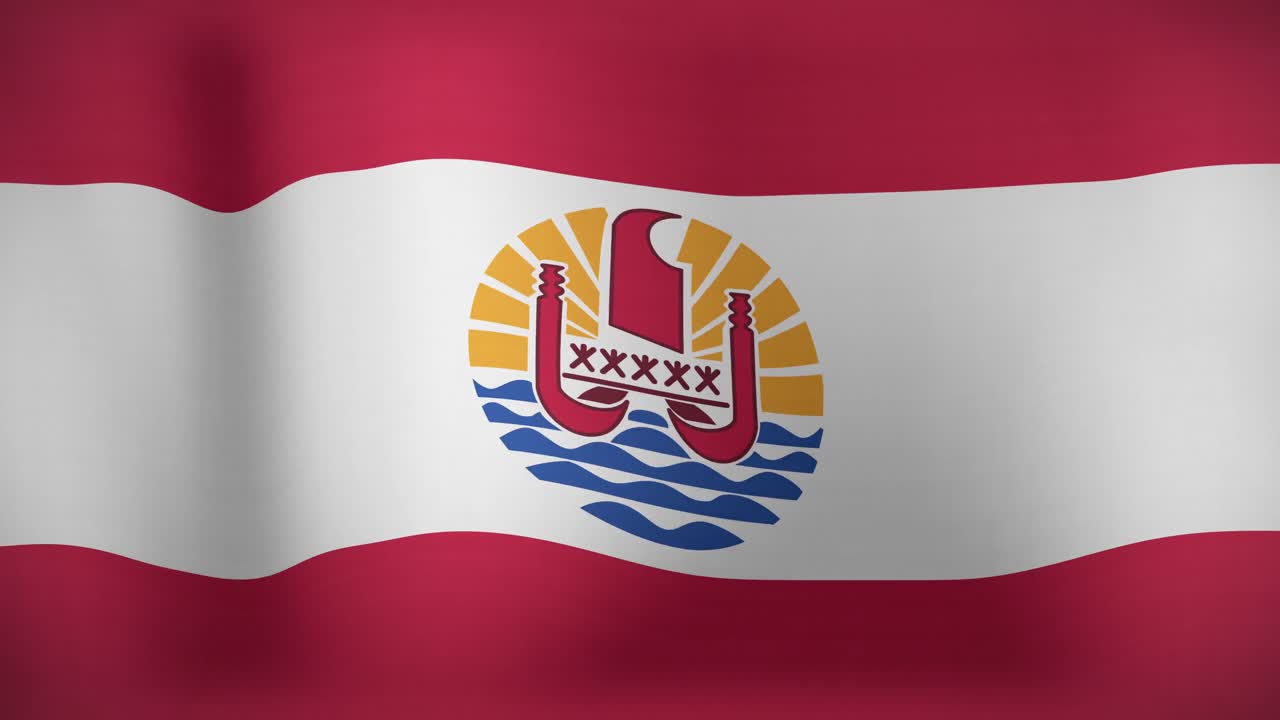 анимация национального флага французской полинезии, развевающегося