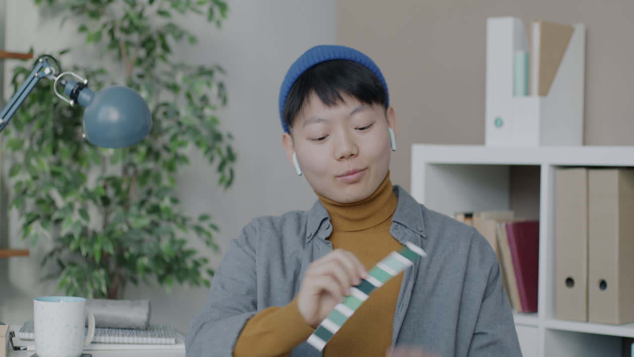 Person choosing colors