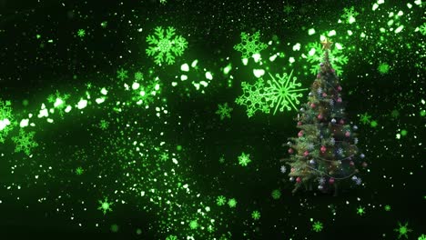 árbol de navidad y una estrella fugaz