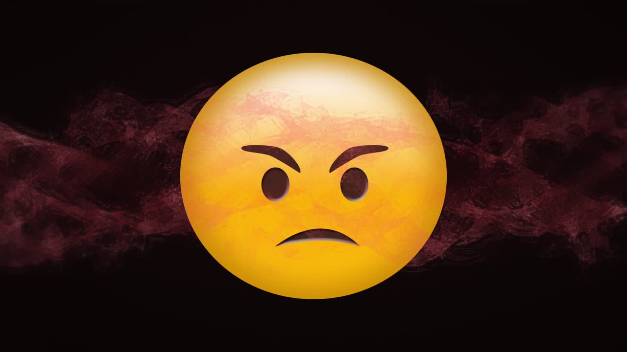 ⁇ 은 파도 위에 화난 이모지 아이콘의 애니메이션