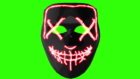 Schwarze-Maske-Mit-Rotem,-Neongrünem-LED-Bildschirm