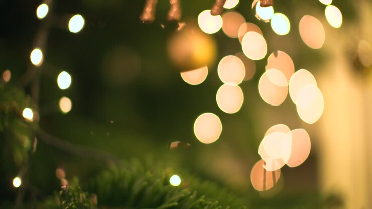 4k abstrak pohon natal bokeh 2