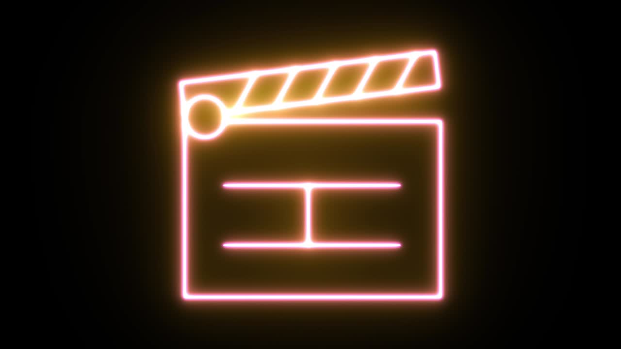 animación de icono de luz de neón. fondo negro 4k uhd.