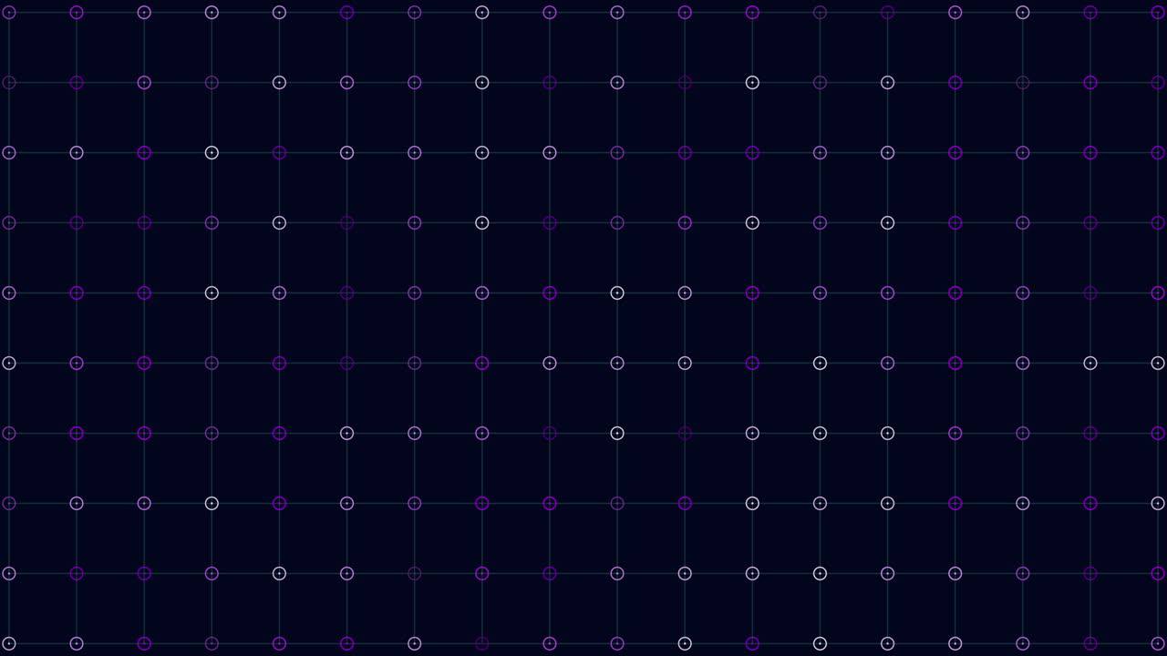 Grid of green dots with central circle on dark background