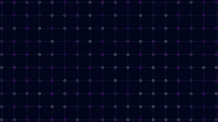 Grid of green dots with central circle on dark background