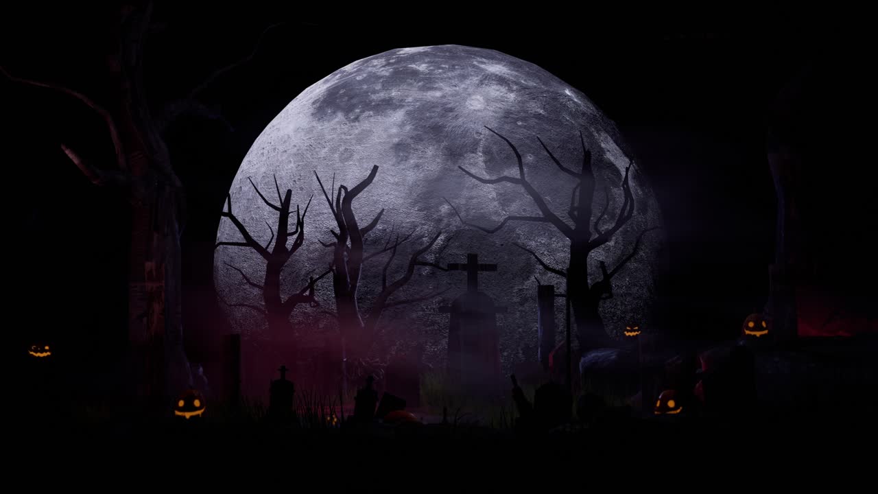 Halloween Night Background Animation, Video In 4K