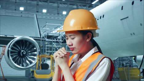 ingeniero de aviones preocupado