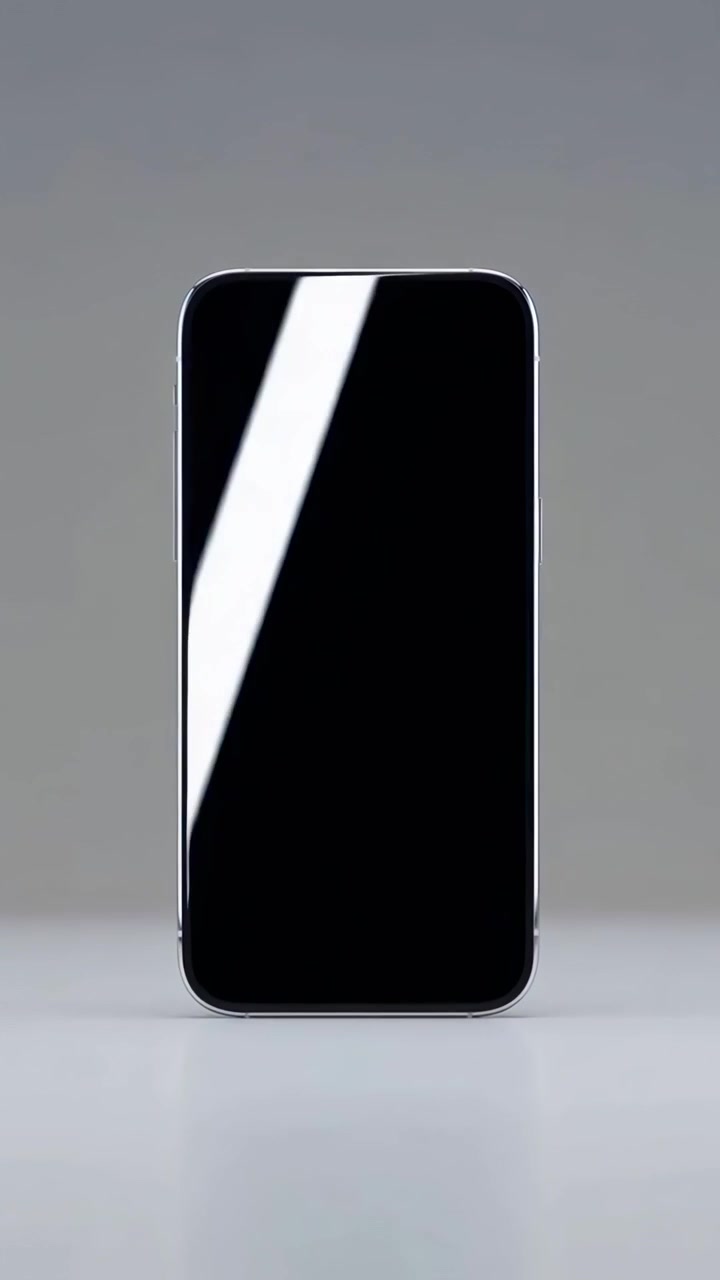 Riflessi di luce che si muovono su uno schermo di smartphone vuoto