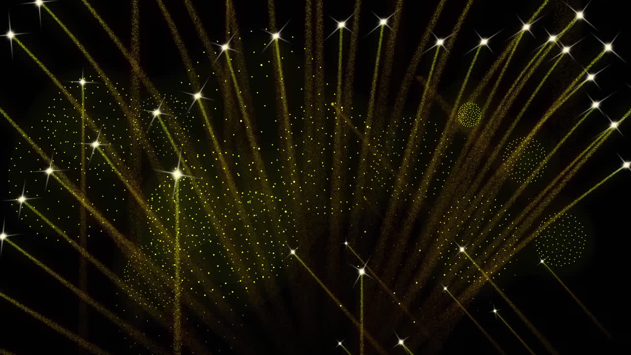 검은 바탕에 불꽃놀이의 애니메이션