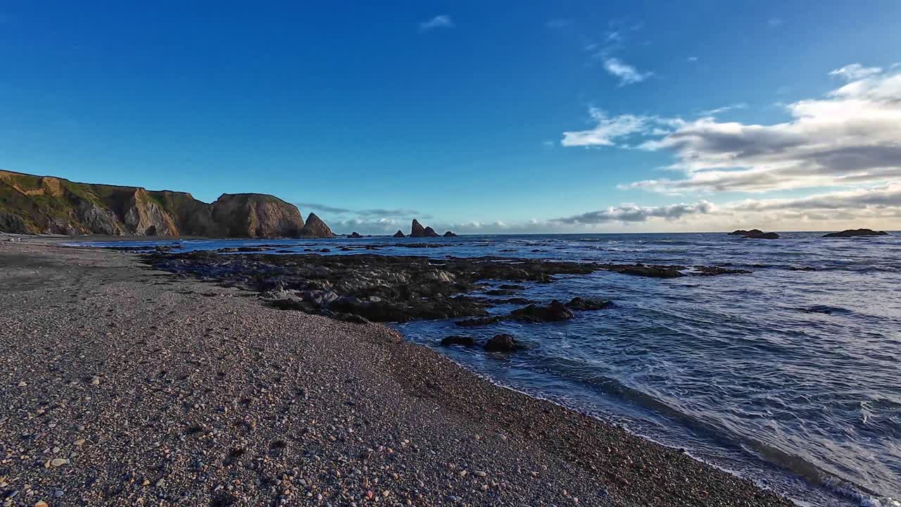 Epic Ireland ebbing tide at dusk Benvoy Copper Coast Waterford early winter day
