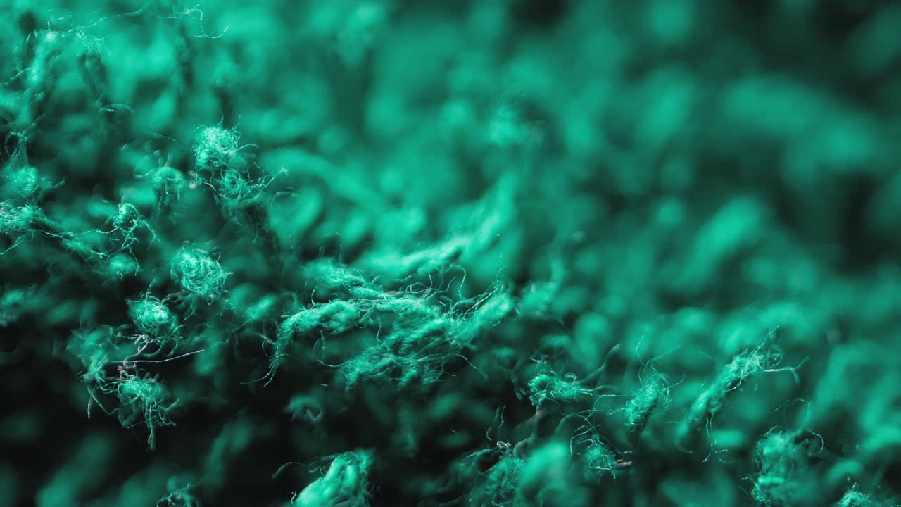 초록색 수건의 질감 클로즈업