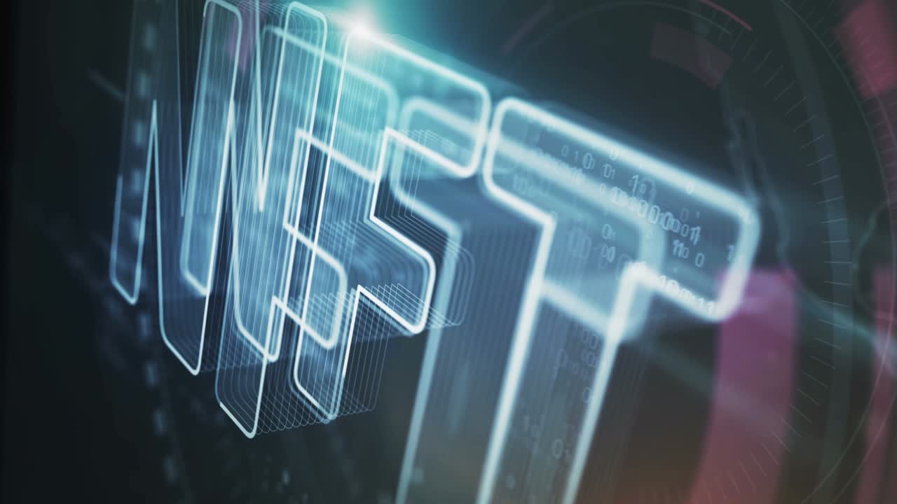 concepto digital de bucle de símbolos de tokens no fungibles de nft