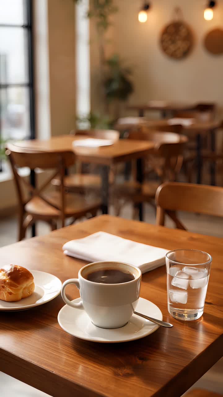 Interno di caffè estetico con atmosfera accogliente 4K