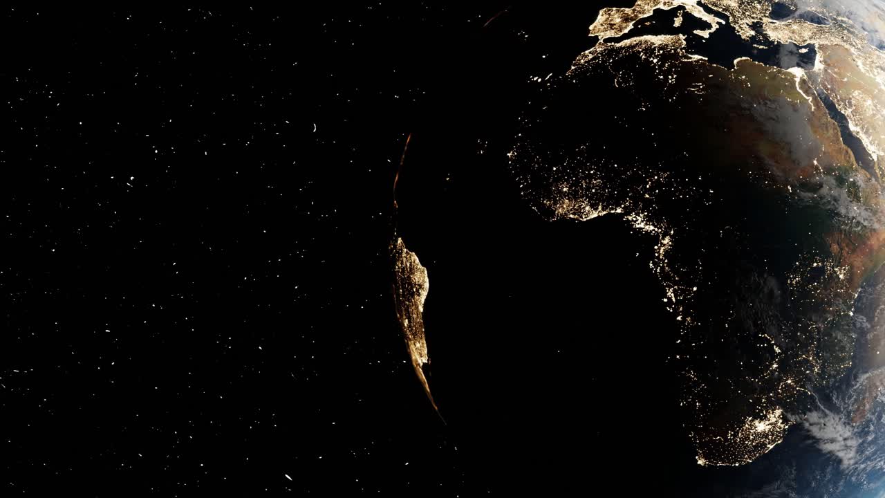 Stunning Night View of Earth from Space, Featuring the African Continent