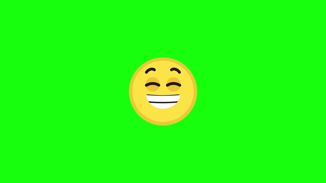Faccina emoji felice e sorridente che ammicca su green screen