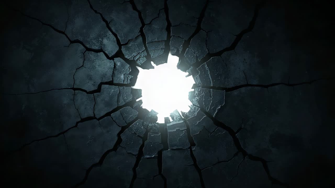 Cracked Surface with a Bright Light