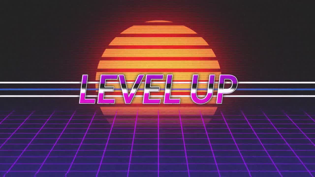 애니메이션 빈티지 비디오 게임 화면에 글이 표시되어 있습니다.