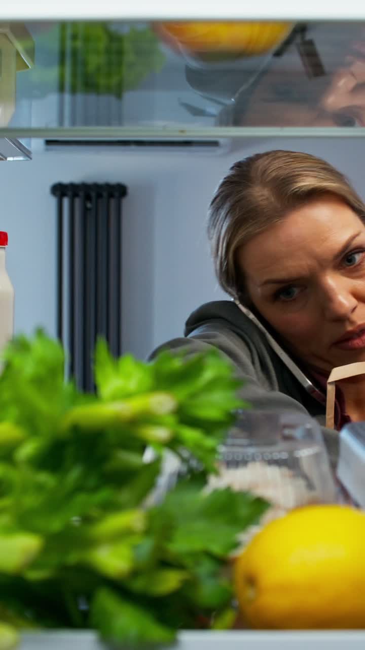 Woman searching in the refrigerator