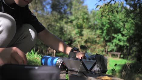 cooking-stove-in-the-Nature,-Outdoor,-Camping