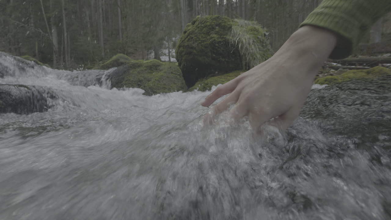 Hand in a Mountain Stream