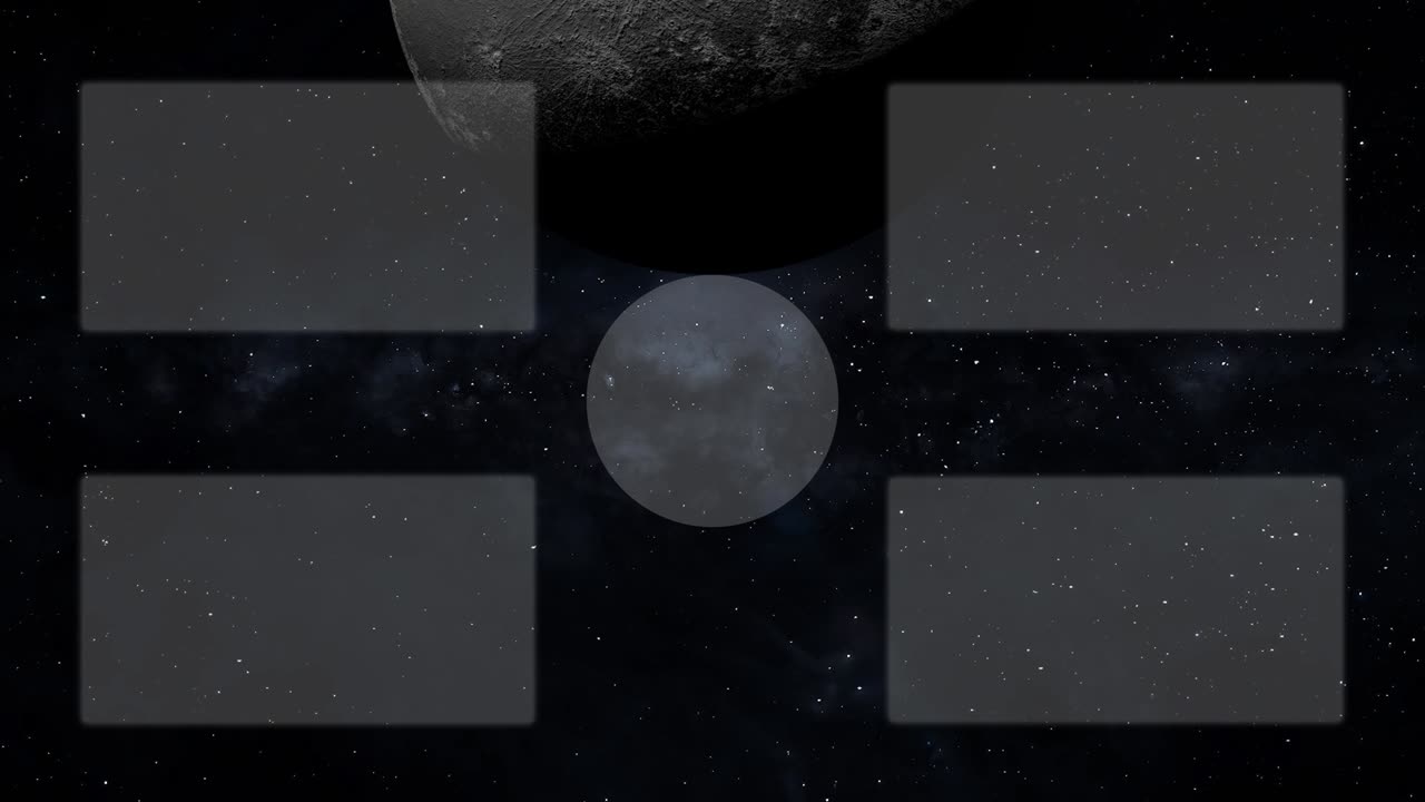 달의 공간 끝 카드 끝 화면 모션 그래픽