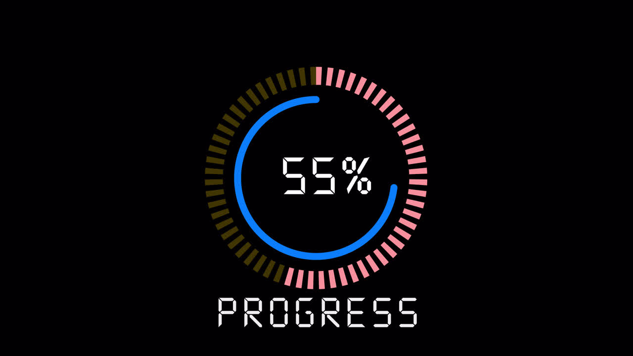 Digital Circular Progress Bar Loading Animation