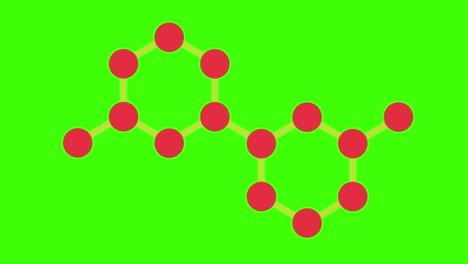 molecule chain on a green screen background