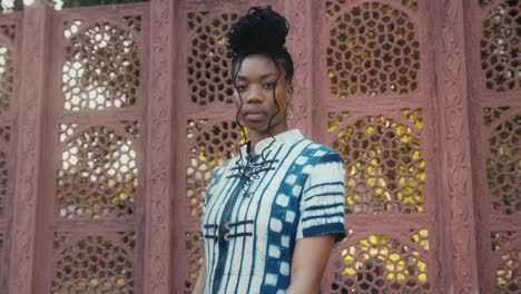 stylish african woman in traditional dress