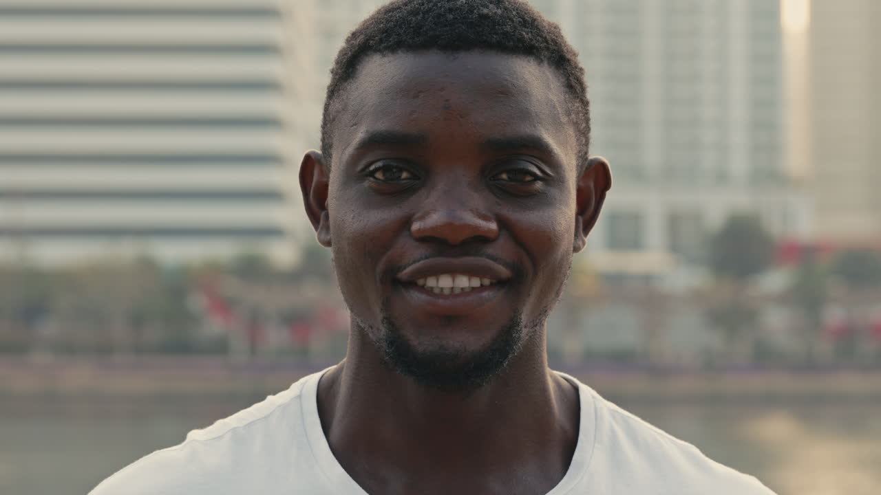 Smiling African Man in City