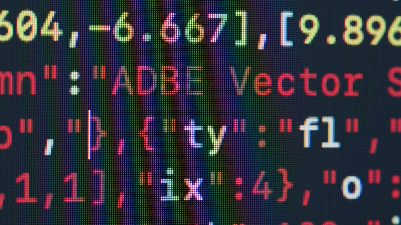 Computer code displayed on a monitor
