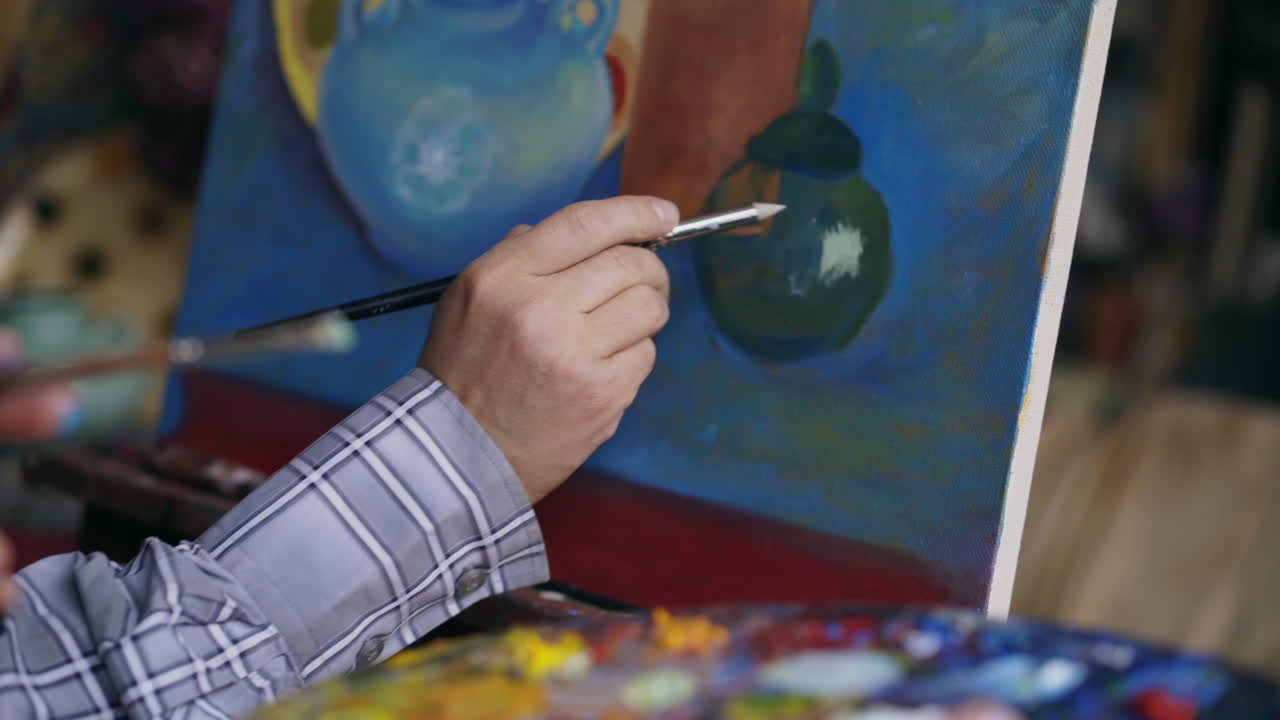 Artist Painting a Still Life