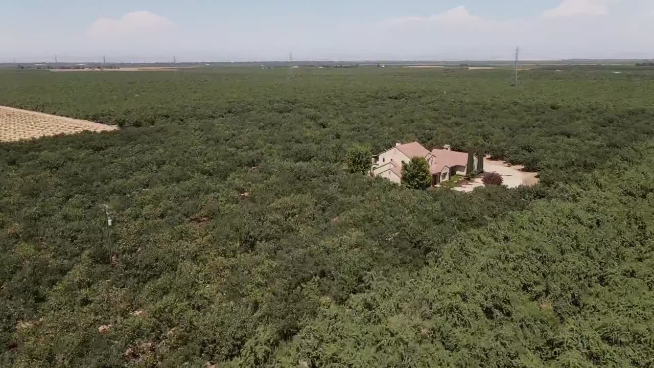 volando sobre campo agrícola nublado
