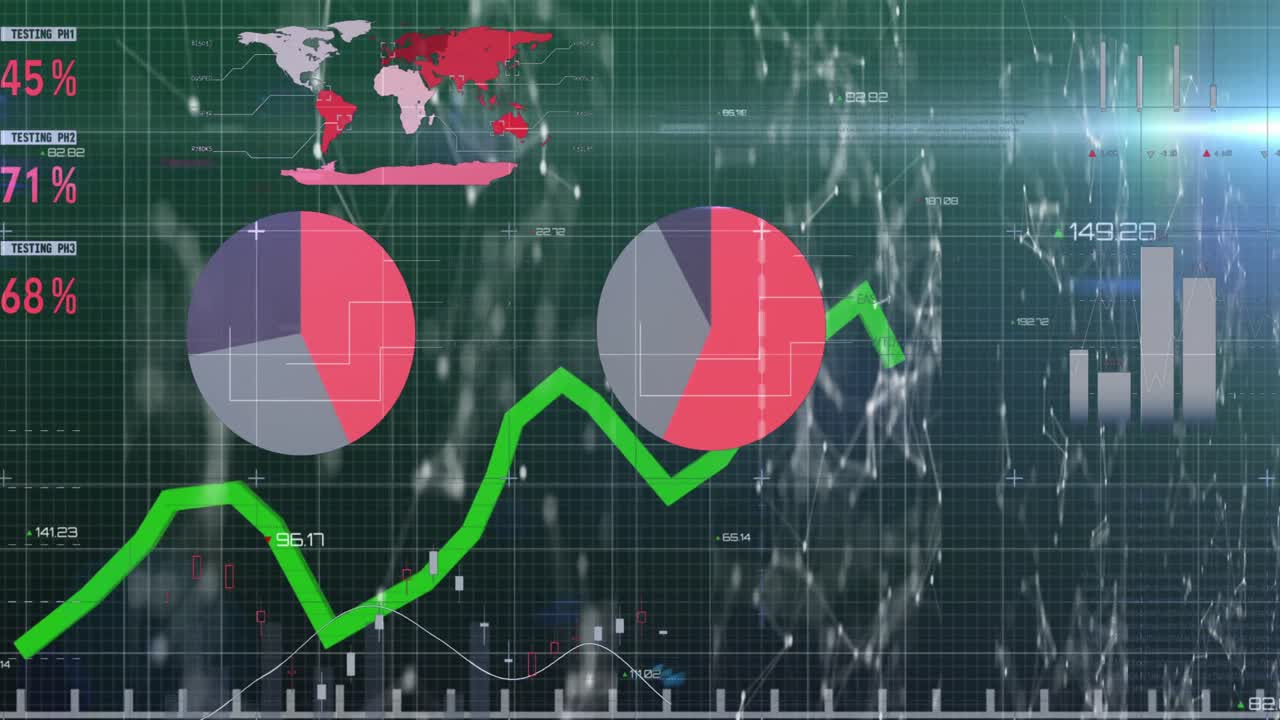 animación del procesamiento de datos financieros sobre el procesamiento de datos financieros