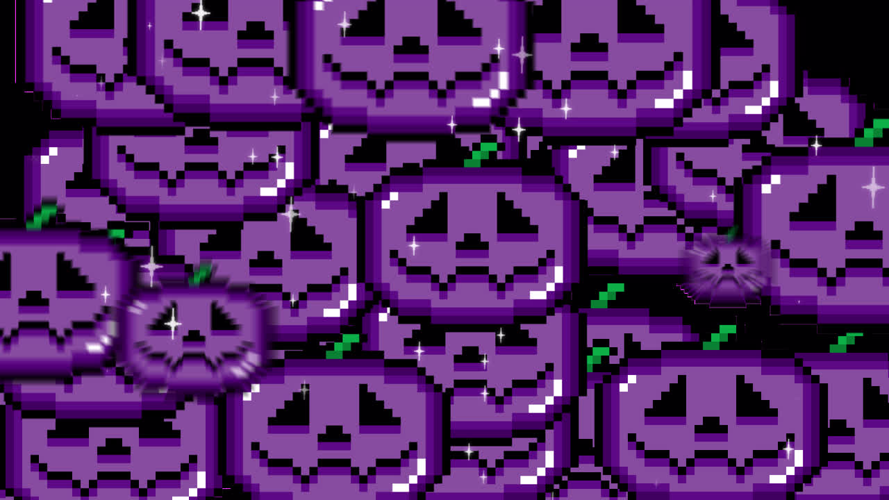 Pixel art pop up Halloween jack o lantern Transitions. 1080p - 30 fps - Alpha Channel (8).mov