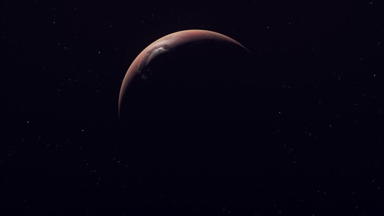 Orbiting Planet Mars - animation