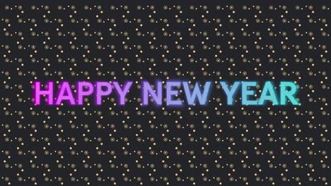 Animation-of-happy-new-year-text-over-green-fireworks