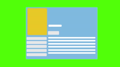 diseño de una página de perfil del sitio en un fondo de pantalla verde