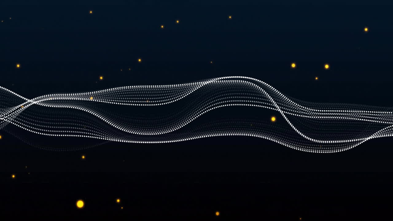 검은색 배경에서 연결 네트워크 및 디지털 데이터 처리의 애니메이션