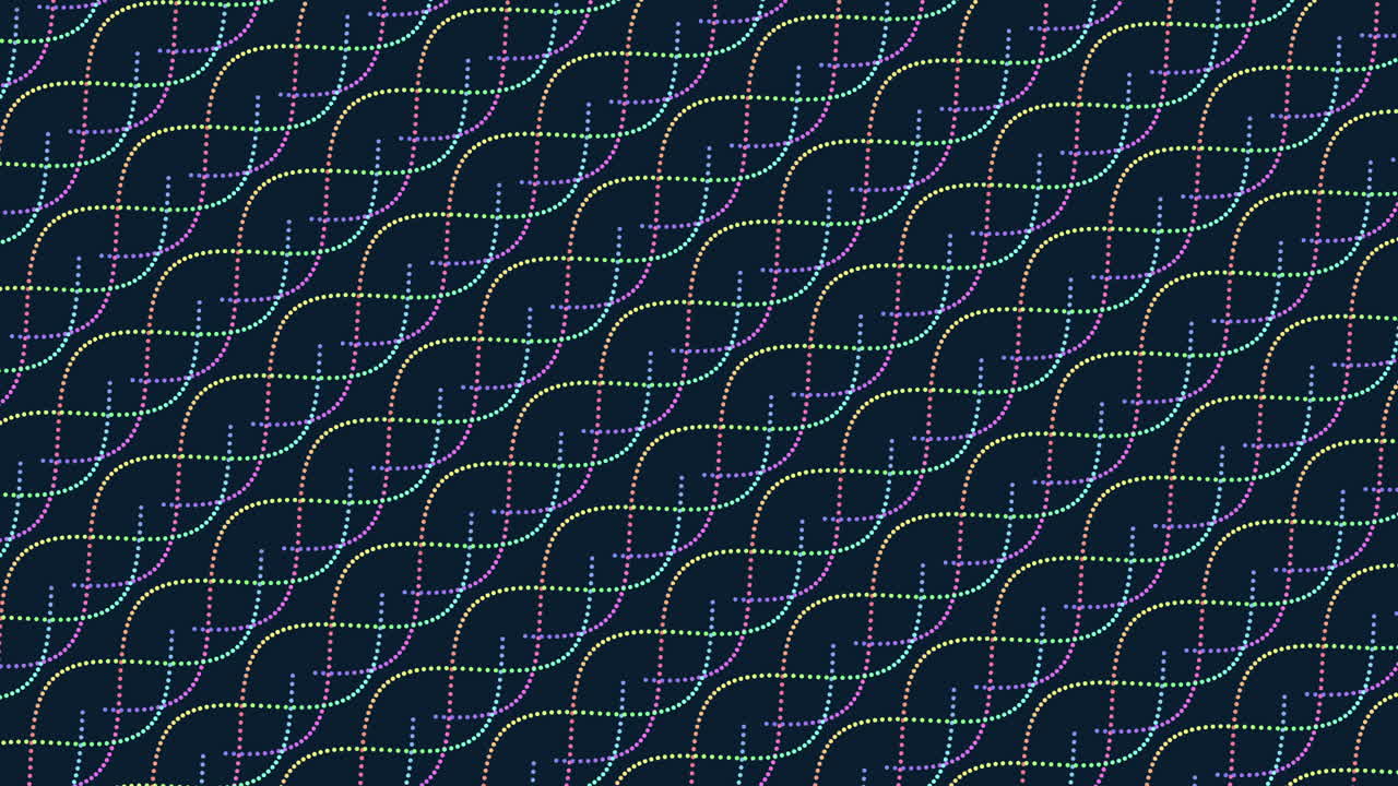 patrón de ondas futuristas con colores de arco iris de neón en degradado negro