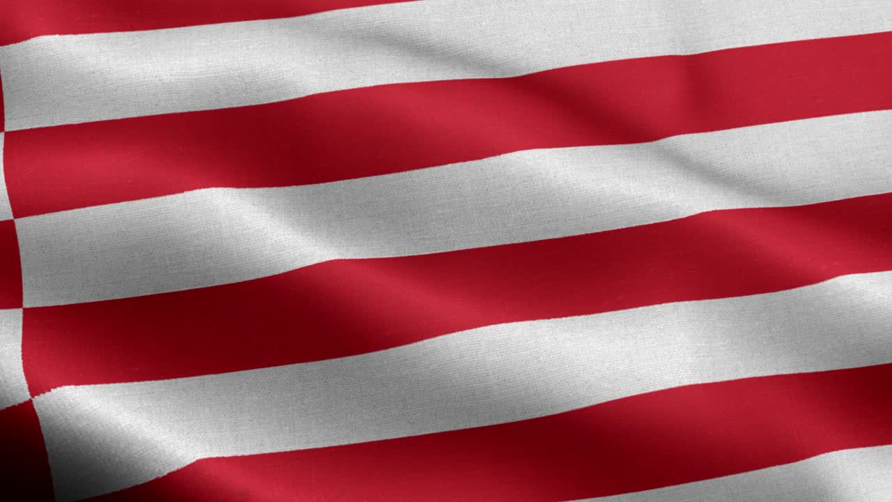 bandera de bremen - banderas estatales de alemania - banderas municipales alemanas - alemania - patrón de onda de la bandera elementos loopables - disparo en cámara lenta bandera - bucle listo bandera de pantalla completa está agitando en cámara lenta. animación 3d realista. resolución 4k.