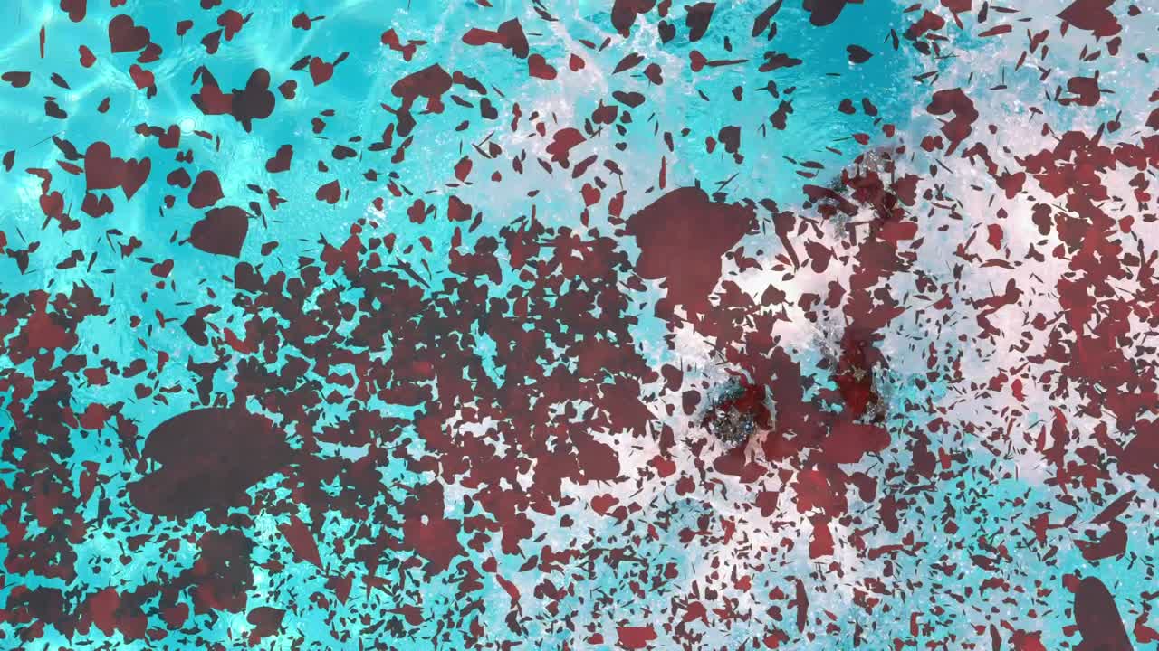 corazones formando la palabra amor