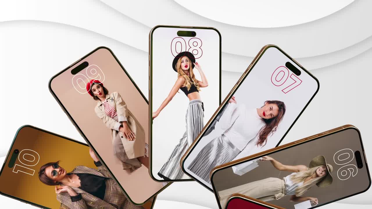 Moderní video šablona navržená pro obsah telefonního kolotoče