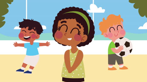 tres personajes de animación para niños pequeños