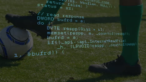 animation of data processing over football players
