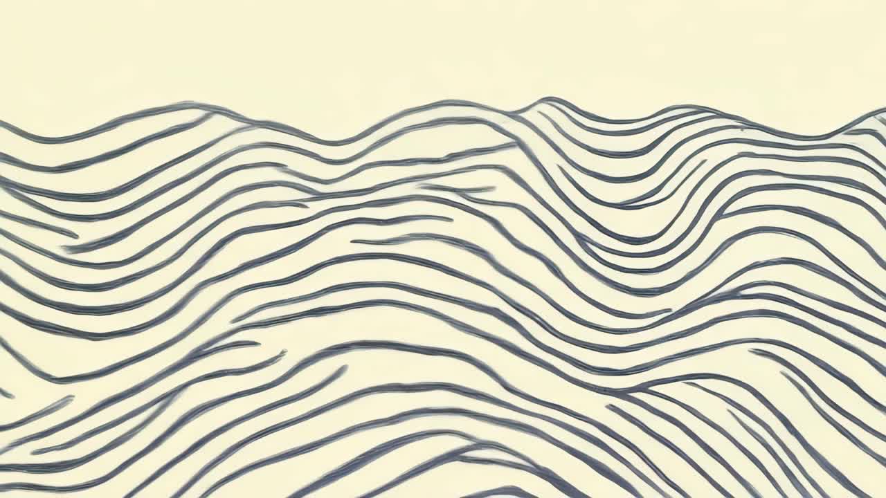 Abstract wavy lines in a minimalist style, captured from a top-down angle