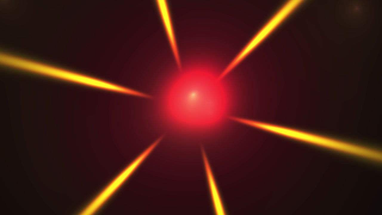 Rayons lumineux dynamiques émanant d'une lueur rouge centrale